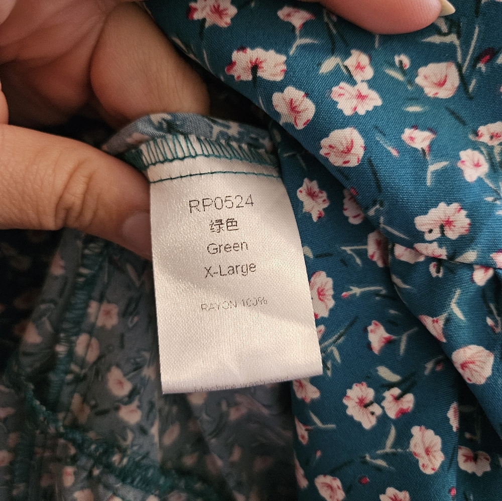 Floral Blue Ruffle Sleeve Dress - Picture 2 of 2